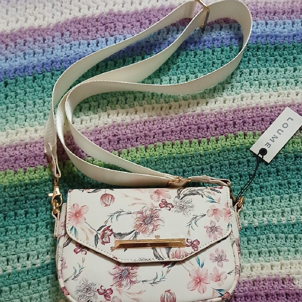 Floral White Crossbody Bag